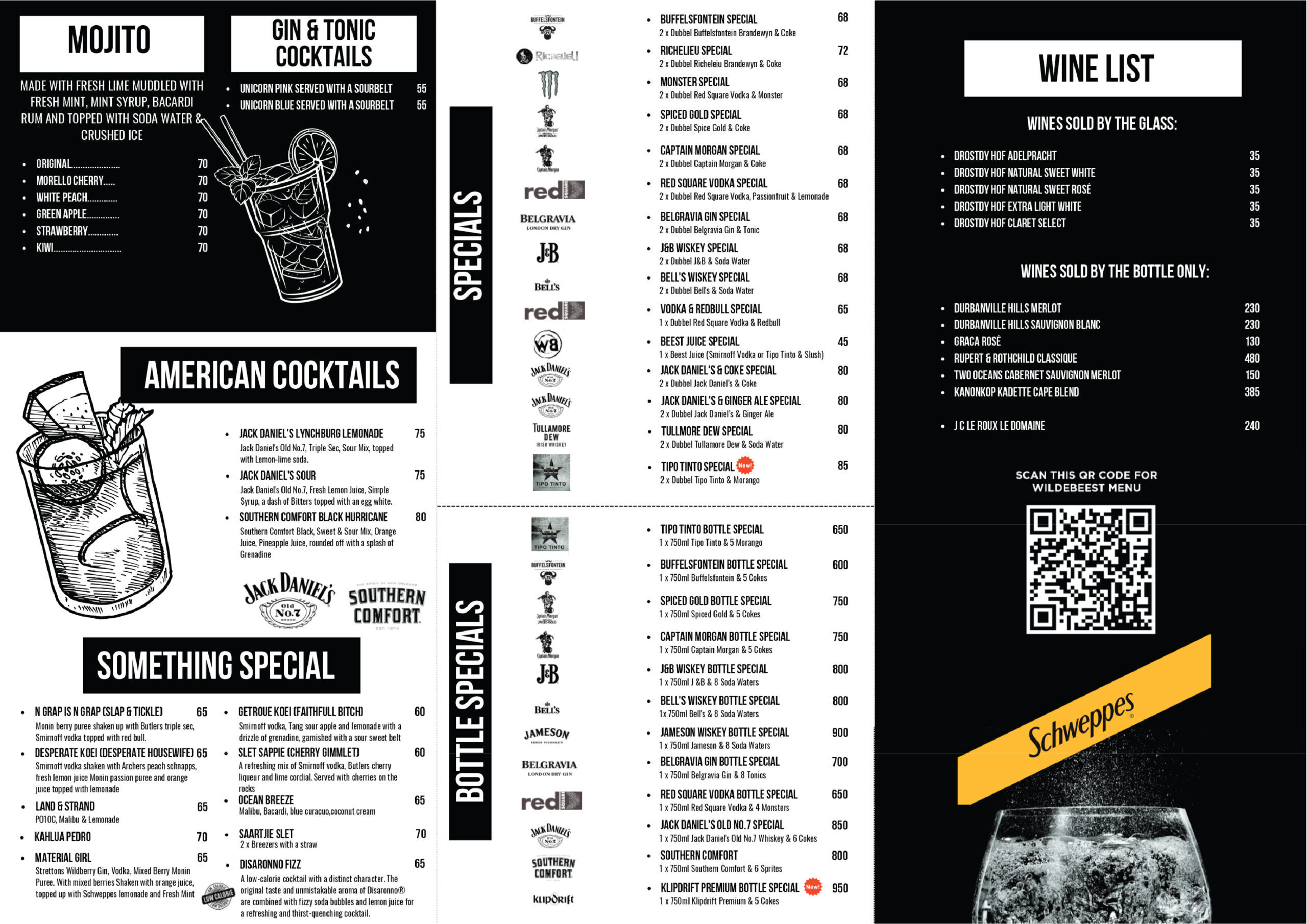 Menus | Wildebeest Live